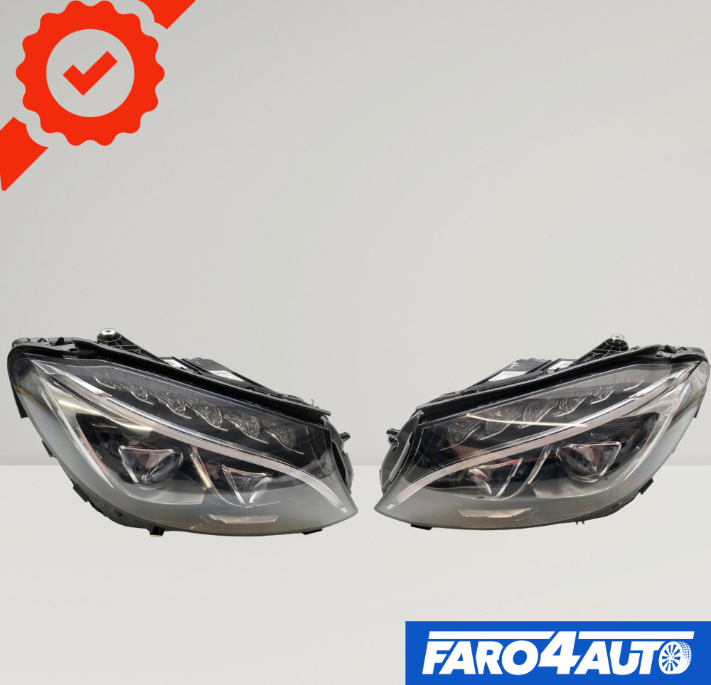 MERCEDES C CLASS W205, 'FULL LED' FAROS LATERALES IZQUIERDO + DERECHO