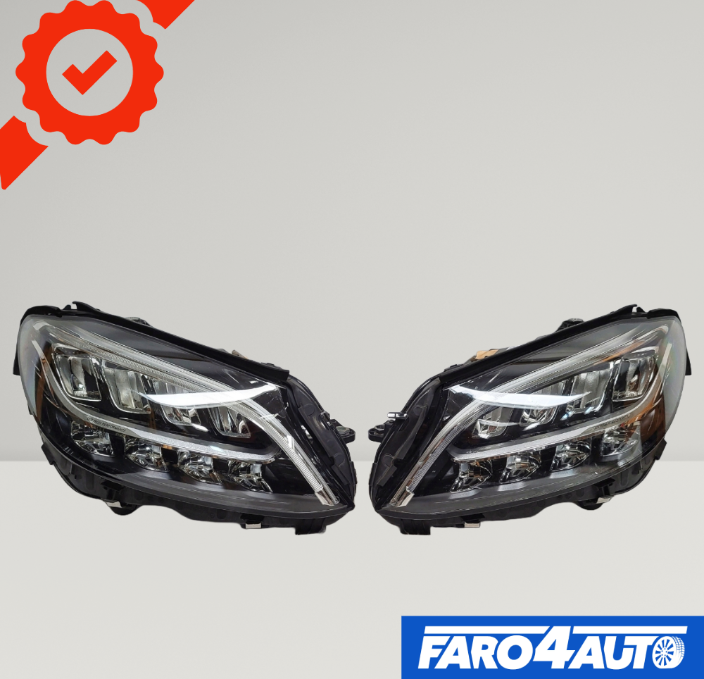 MERCEDES C CLASS W205, 'FULL LED' FAROS DEL LADO IZQUIERDO + LADO DERECHO