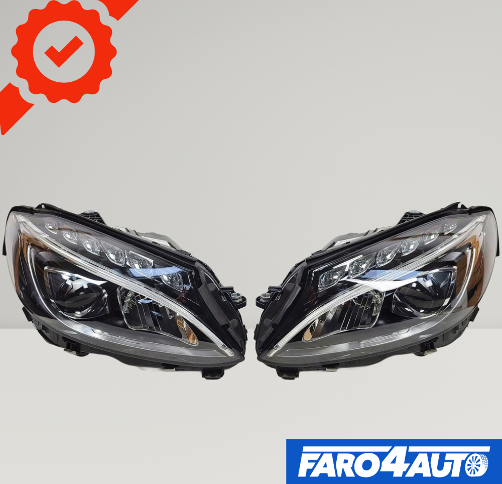 MERCEDES C CLASS W205, FAROS DELANTEROS LATERALES IZQUIERDO + DERECHO 'FULL LED'